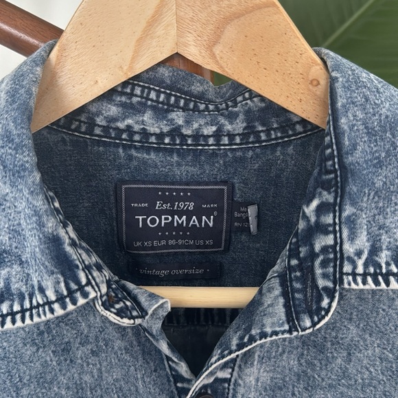 Retro Style Distressed Denim Dress Shirt - Picture 3 of 3